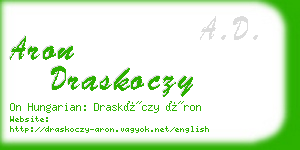 aron draskoczy business card